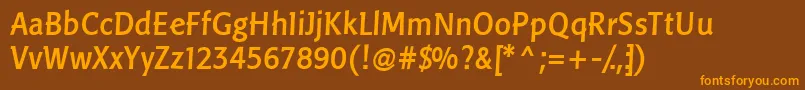LinotypePisaMedium Font – Orange Fonts on Brown Background