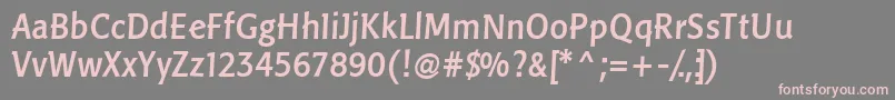 LinotypePisaMedium Font – Pink Fonts on Gray Background
