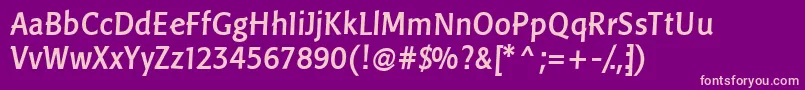 LinotypePisaMedium Font – Pink Fonts on Purple Background