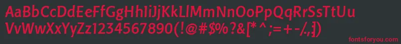 LinotypePisaMedium Font – Red Fonts on Black Background
