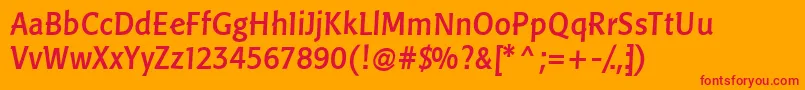 LinotypePisaMedium Font – Red Fonts on Orange Background