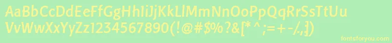 LinotypePisaMedium Font – Yellow Fonts on Green Background