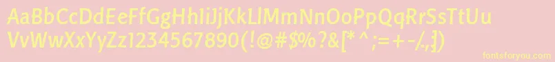LinotypePisaMedium Font – Yellow Fonts on Pink Background