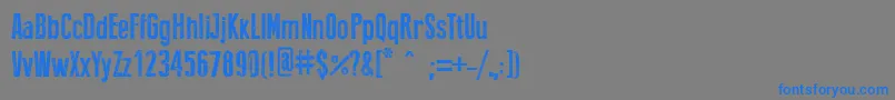 フォントPressstyle – 灰色の背景に青い文字