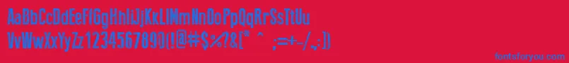 フォントPressstyle – 赤い背景に青い文字