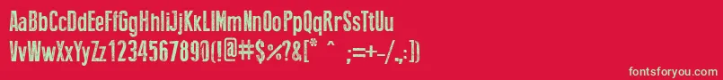 フォントPressstyle – 赤い背景に緑の文字