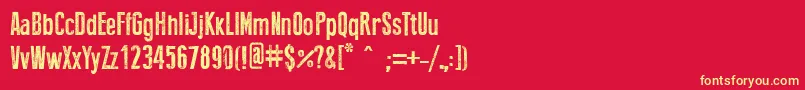 フォントPressstyle – 黄色の文字、赤い背景