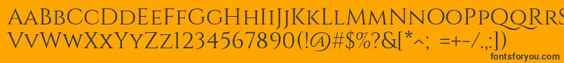 CinzelRegular-Schriftart – Schwarze Schriften auf orangefarbenem Hintergrund