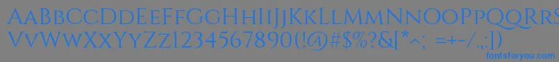 フォントCinzelRegular – 灰色の背景に青い文字