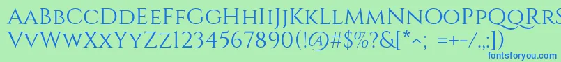 CinzelRegular Font – Blue Fonts on Green Background