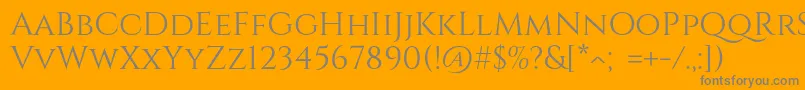 CinzelRegular-Schriftart – Graue Schriften auf orangefarbenem Hintergrund