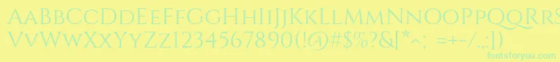 CinzelRegular Font – Green Fonts on Yellow Background