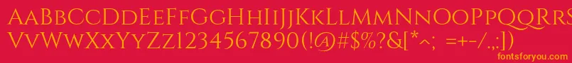 CinzelRegular Font – Orange Fonts on Red Background