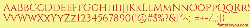 CinzelRegular Font – Red Fonts on Yellow Background