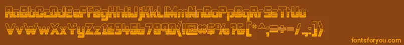 BonkOutercut-Schriftart – Orangefarbene Schriften auf braunem Hintergrund