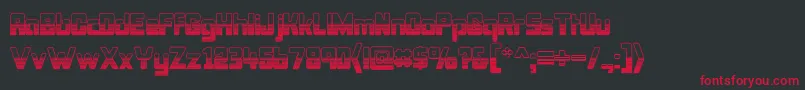 BonkOutercut-Schriftart – Rote Schriften auf schwarzem Hintergrund