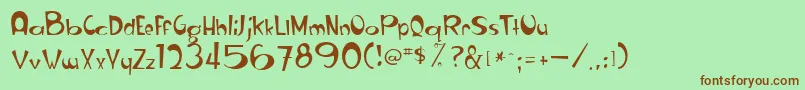 Ranchoround20guage-fontti – ruskeat fontit vihreällä taustalla