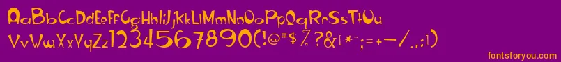 Ranchoround20guage Font – Orange Fonts on Purple Background