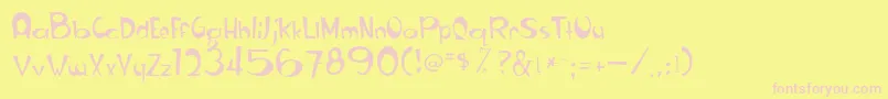 Ranchoround20guage Font – Pink Fonts on Yellow Background