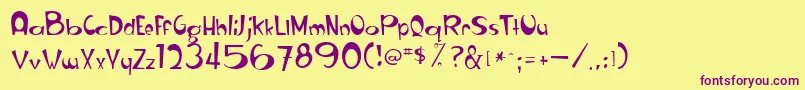 Ranchoround20guage Font – Purple Fonts on Yellow Background