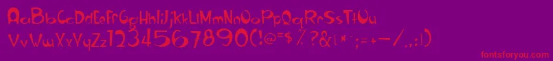 Ranchoround20guage Font – Red Fonts on Purple Background