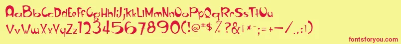 Ranchoround20guage Font – Red Fonts on Yellow Background