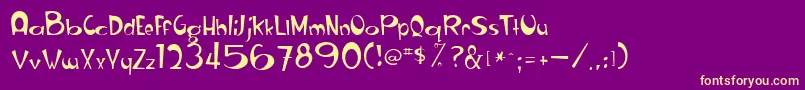 Ranchoround20guage Font – Yellow Fonts on Purple Background