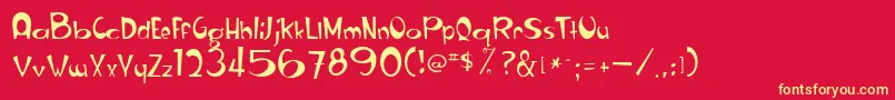 Ranchoround20guage Font – Yellow Fonts on Red Background