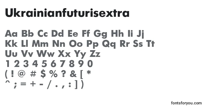 characters of ukrainianfuturisextra font, letter of ukrainianfuturisextra font, alphabet of  ukrainianfuturisextra font