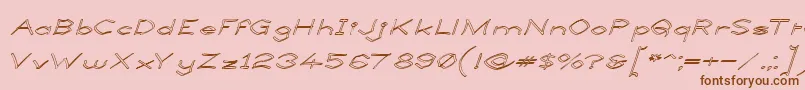 LlynfyrchFwyrrdynnOuline Font – Brown Fonts on Pink Background