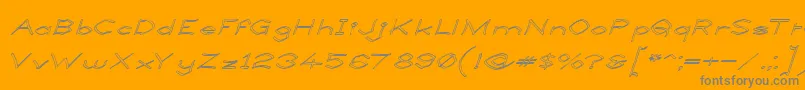 LlynfyrchFwyrrdynnOuline Font – Gray Fonts on Orange Background