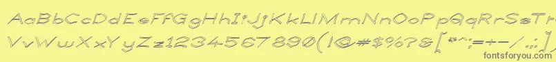 LlynfyrchFwyrrdynnOuline Font – Gray Fonts on Yellow Background