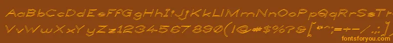 LlynfyrchFwyrrdynnOuline Font – Orange Fonts on Brown Background