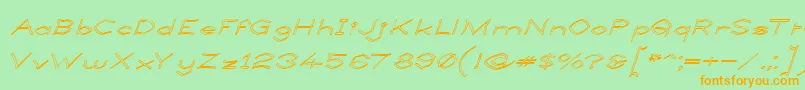 LlynfyrchFwyrrdynnOuline Font – Orange Fonts on Green Background