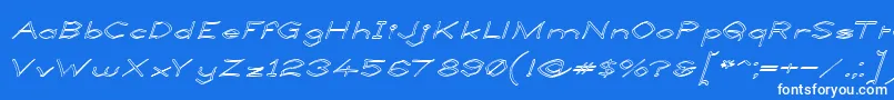 LlynfyrchFwyrrdynnOuline Font – White Fonts on Blue Background