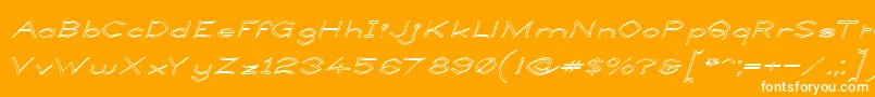 LlynfyrchFwyrrdynnOuline Font – White Fonts on Orange Background