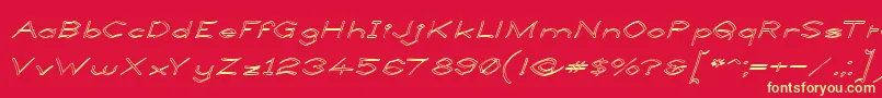 LlynfyrchFwyrrdynnOuline Font – Yellow Fonts on Red Background