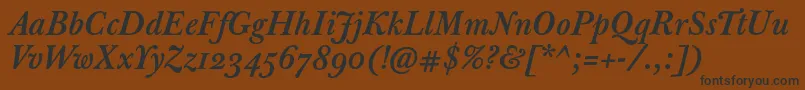 JbaskervilletmedItalic Font – Black Fonts on Brown Background