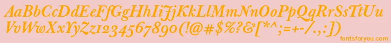 JbaskervilletmedItalic Font – Orange Fonts on Pink Background