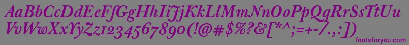 JbaskervilletmedItalic Font – Purple Fonts on Gray Background