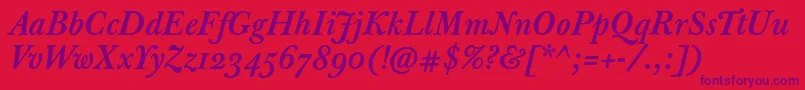 JbaskervilletmedItalic Font – Purple Fonts on Red Background