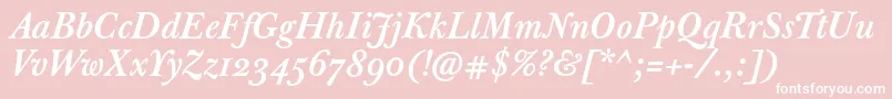 JbaskervilletmedItalic Font – White Fonts on Pink Background