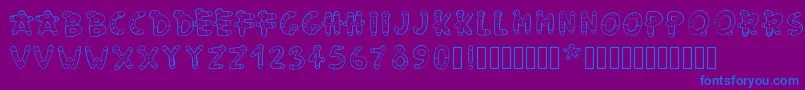 Pwgingerbread-Schriftart – Blaue Schriften auf violettem Hintergrund