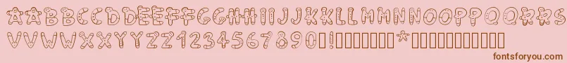 フォントPwgingerbread – ピンクの背景に茶色のフォント