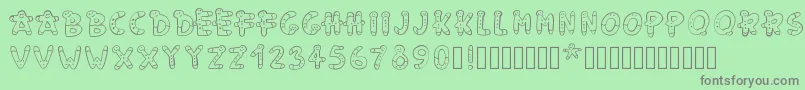 Pwgingerbread Font – Gray Fonts on Green Background