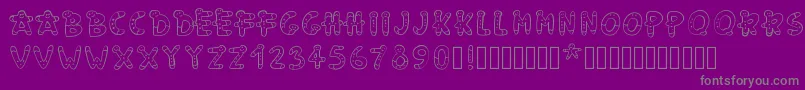 Pwgingerbread-Schriftart – Graue Schriften auf violettem Hintergrund