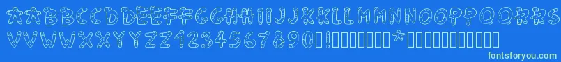 Pwgingerbread Font – Green Fonts on Blue Background