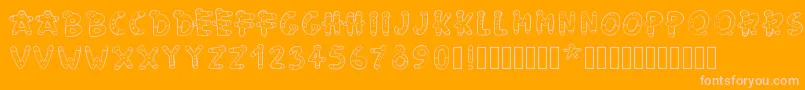 Pwgingerbread-Schriftart – Rosa Schriften auf orangefarbenem Hintergrund