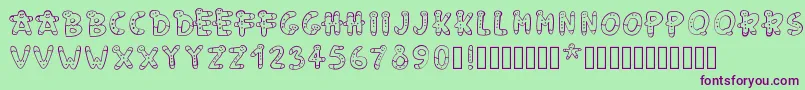 Pwgingerbread Font – Purple Fonts on Green Background