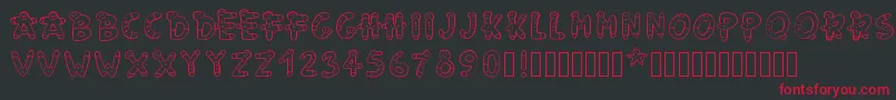 Pwgingerbread Font – Red Fonts on Black Background